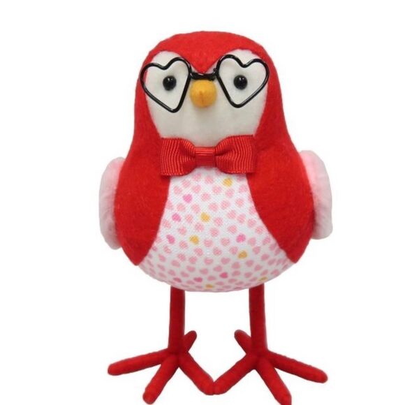 VALENTINE BIRD WITH HEART SHAPED GLASSES - Picture 1 of 3